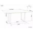 Стол обеденный SIGNAL VITO дуб артизан/черный 140-180/85